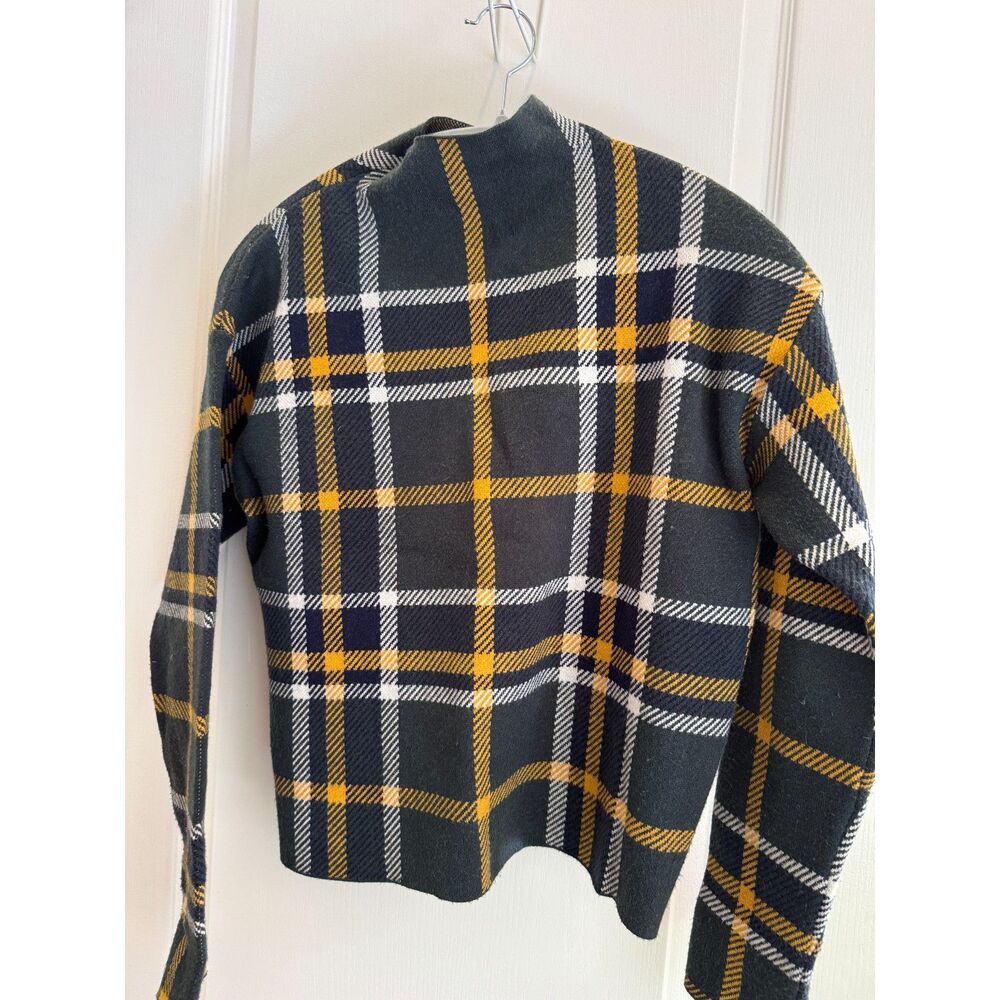 Tahari Plaid Mock Neck Knit Sweater - Size XS